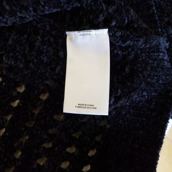 express Black Chenille Open Knit Cropped Sweater - Picture 5 of 7